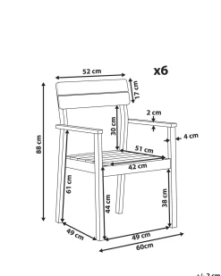 Conjunto De 6 Cadeiras Em Madeira De Acacia Clara Fornelli