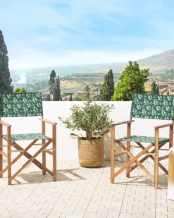 Conjunto De 2 Cadeiras Madeira Clara E 2 Lonas Cinzentas E Padrao Oliveira Cine