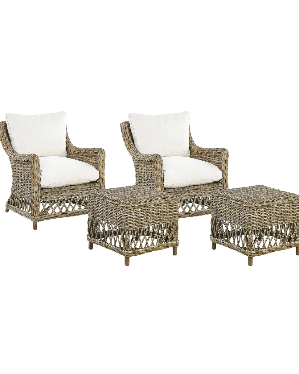 Conjunto De 2 Cadeiras Para Jardim Em Rattan Natural Ribolla