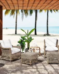 Conjunto De 2 Cadeiras Para Jardim Em Rattan Natural Ribolla