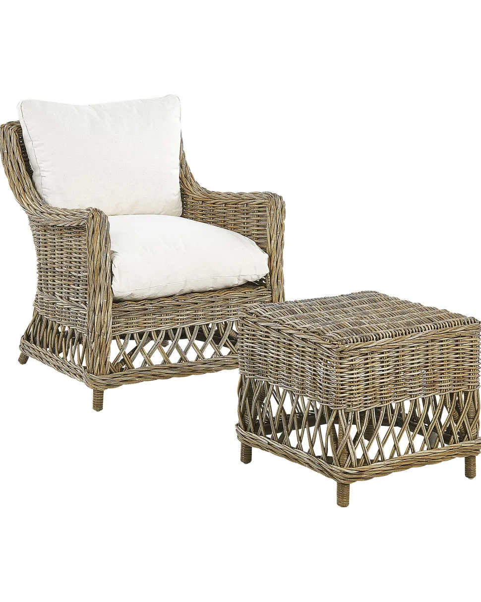 Conjunto De 2 Cadeiras Para Jardim Em Rattan Natural Ribolla