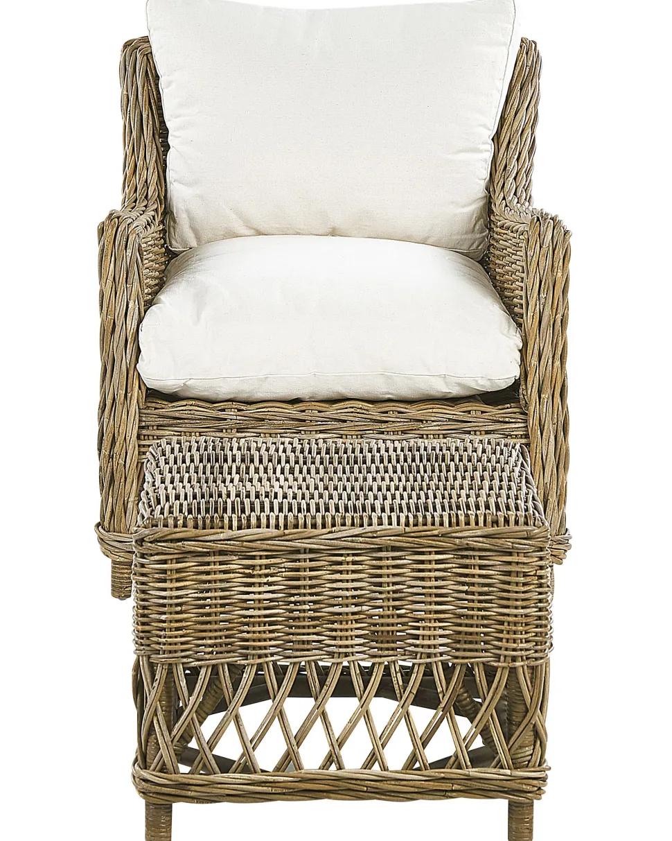 Conjunto De 2 Cadeiras Para Jardim Em Rattan Natural Ribolla