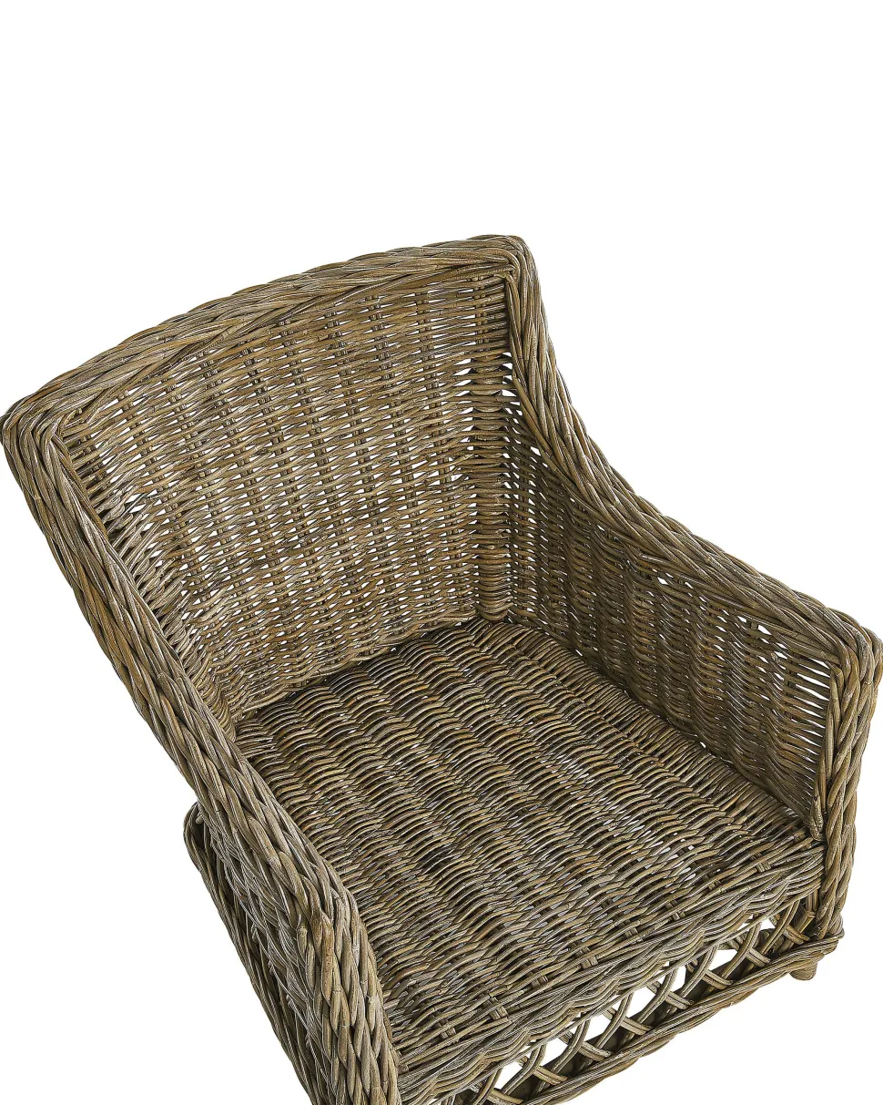 Conjunto De 2 Cadeiras Para Jardim Em Rattan Natural Ribolla