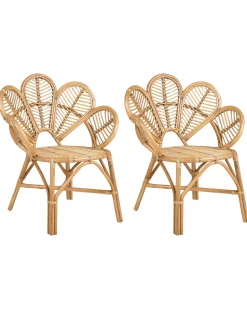 Conjunto De 2 Cadeiras Pavao Em Rattan De Cor Natural Florentine Ii