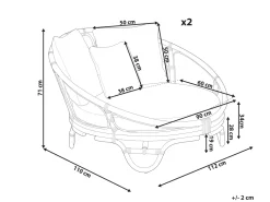 Conjunto De 2 Camas De Jardim Em Rattan Preto Rossano