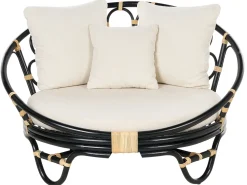 Conjunto De 2 Camas De Jardim Em Rattan Preto Rossano