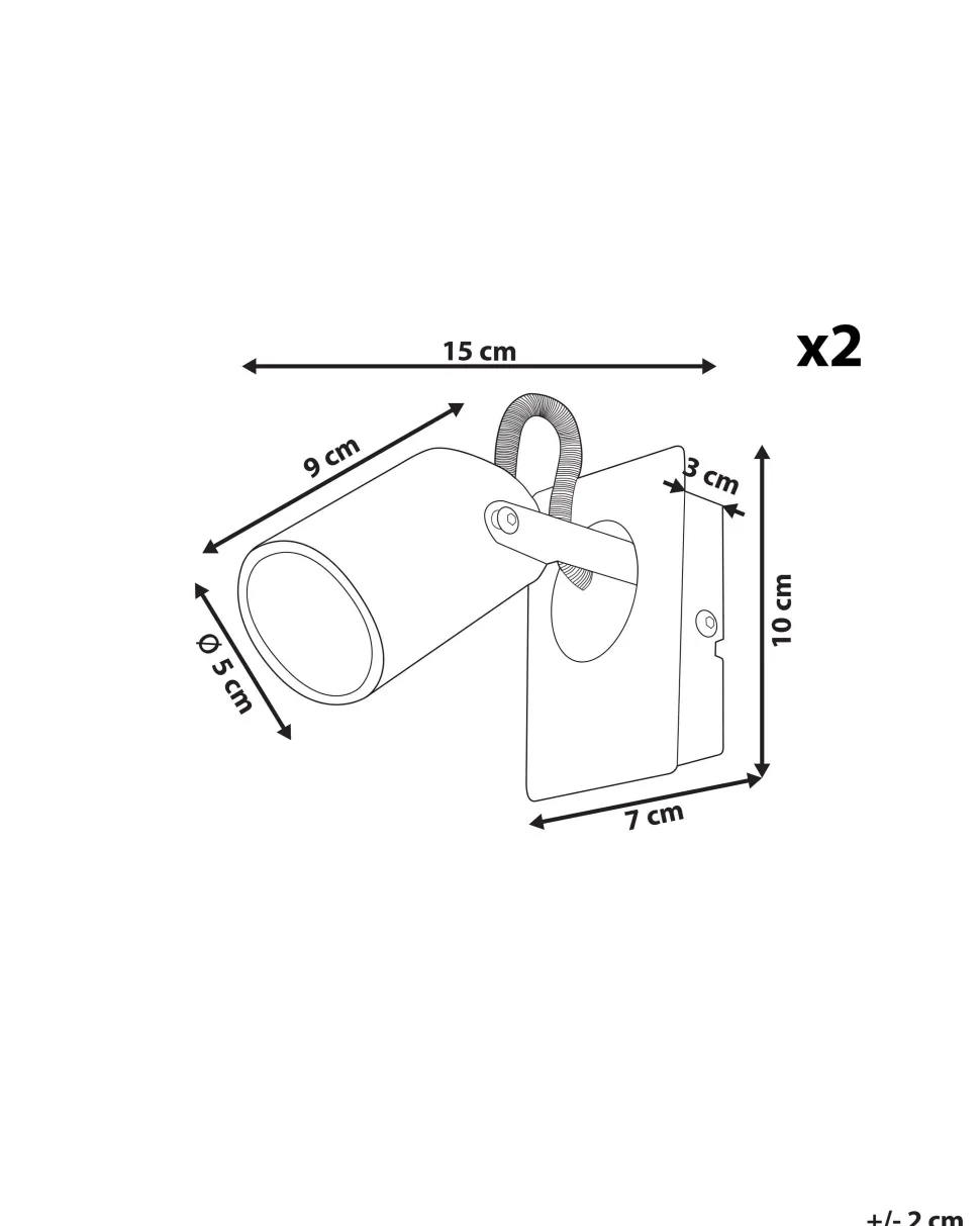 Conjunto De 2 Candeeiros De Parede Em Metal Prateado Klip