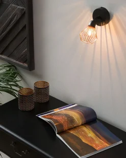 Conjunto De 2 Candeeiros De Parede Em Metal Cobre Volga