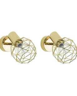 Conjunto De 2 Candeeiros De Parede Dourados Chenab