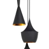 Conjunto De 3 Candeeiros De Teto Preto E Dourado Carson