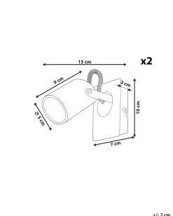 Conjunto De 2 Candeeiros De Parede Em Metal Cor De Bronze Klip