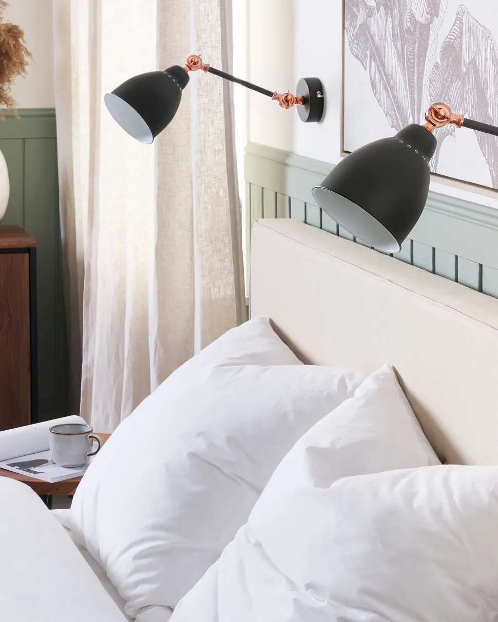 Conjunto De 2 Candeeiros De Parede Cinzento Grafite Mississippi M