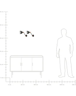 Conjunto De 2 Candeeiros De Parede Cinzento Grafite Mississippi M