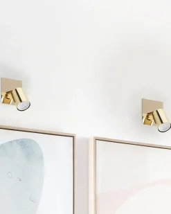 Conjunto De 2 Candeeiros De Parede Dourados Tigris