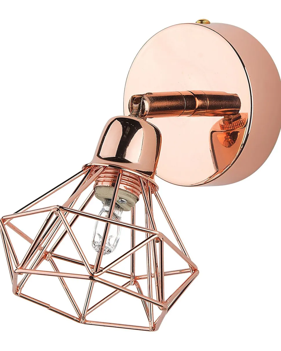 Conjunto De 2 Candeeiros De Parede Em Metal Cobreado Erma