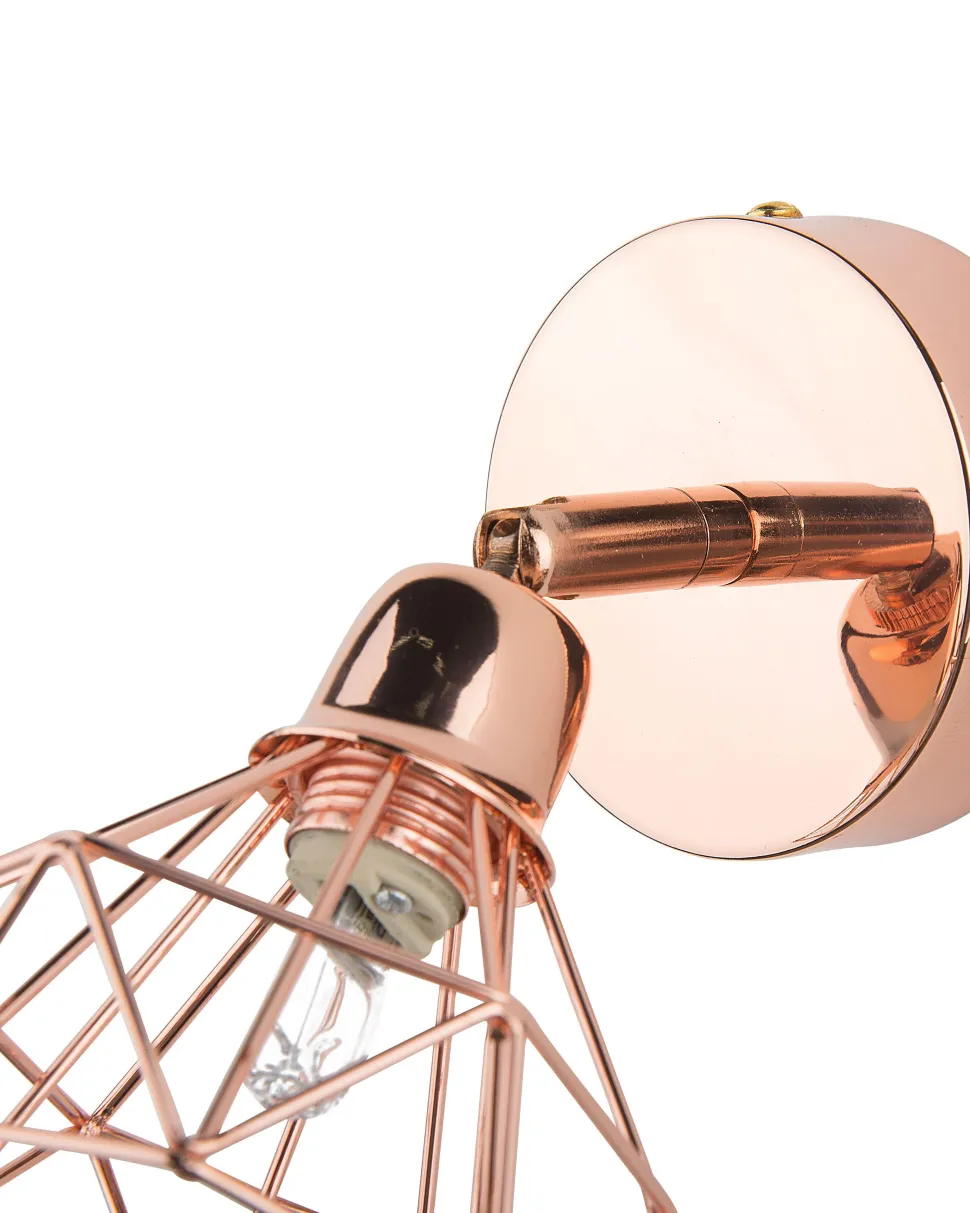 Conjunto De 2 Candeeiros De Parede Em Metal Cobreado Erma