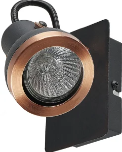 Conjunto De 2 Candeeiros De Parede Em Metal Preto E Cor De Cobre Baro