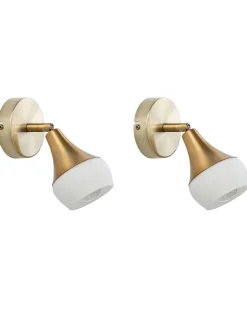 Conjunto De 2 Candeeiros De Parede Dourados Antler I