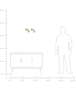 Conjunto De 2 Candeeiros De Parede Dourados Antler I