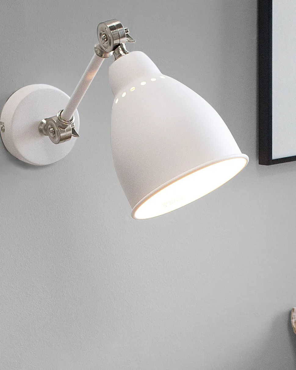 Conjunto De 2 Candeeiros De Parede Branco E Prateado Mississippi M