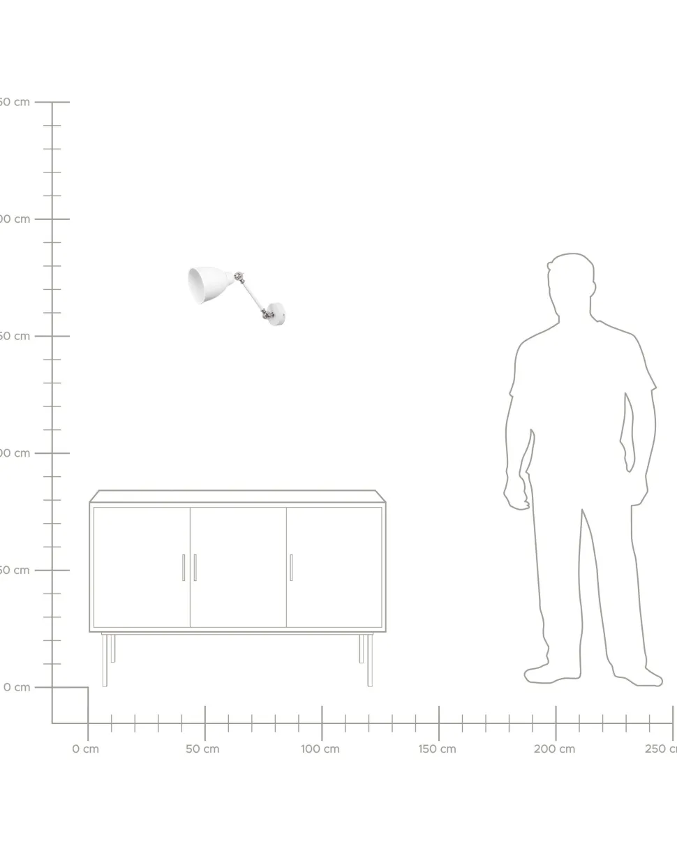Conjunto De 2 Candeeiros De Parede Branco E Prateado Mississippi M