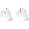 Conjunto De 2 Candeeiros De Parede Em Metal Branco Tyria