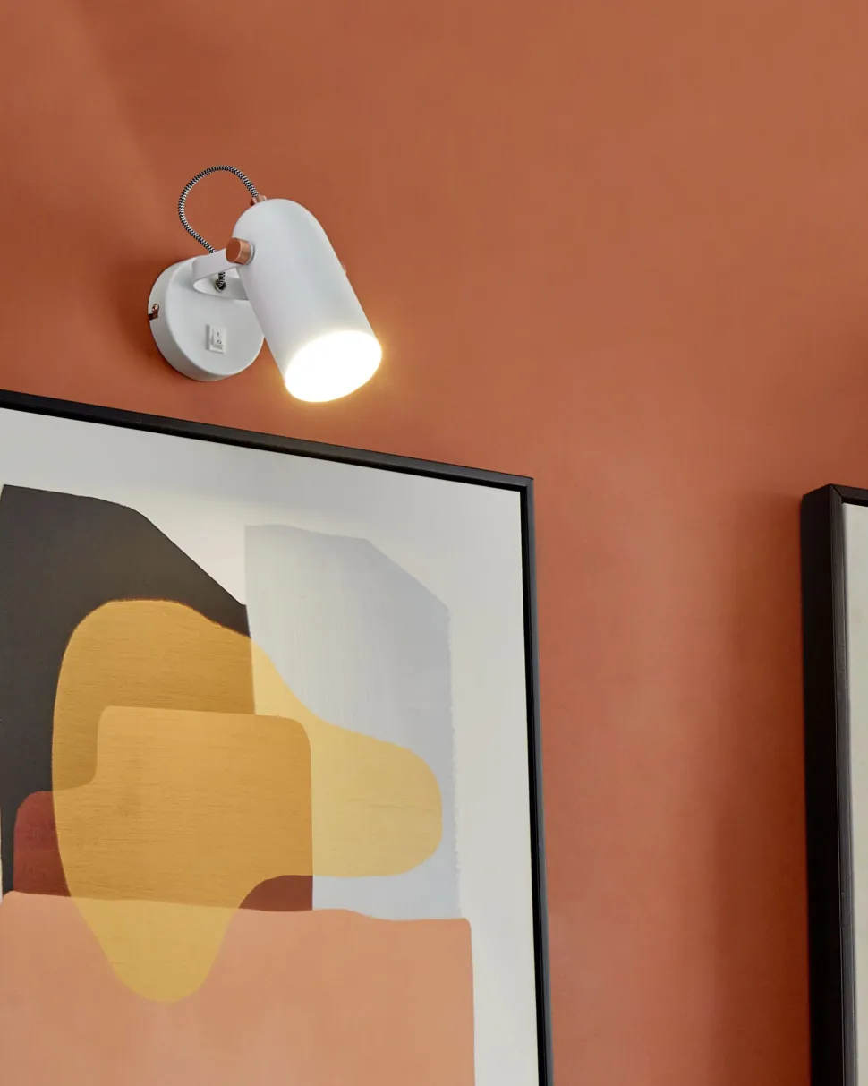 Conjunto De 2 Candeeiros De Parede Em Metal Branco Tyria