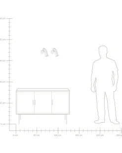 Conjunto De 2 Candeeiros De Parede Em Metal Branco Tyria