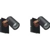 Conjunto De 2 Candeeiros De Parede Em Metal Preto E Cor De Cobre Klip