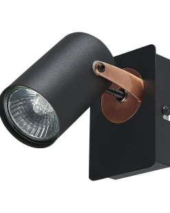 Conjunto De 2 Candeeiros De Parede Em Metal Preto E Cor De Cobre Klip
