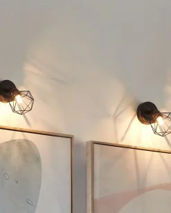 Conjunto De 2 Candeeiros De Parede Preto Mate Erma