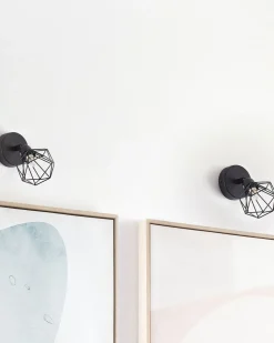 Conjunto De 2 Candeeiros De Parede Preto Mate Erma