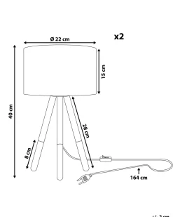 Conjunto De 2 Candeeiros De Mesa Pretos Tobol