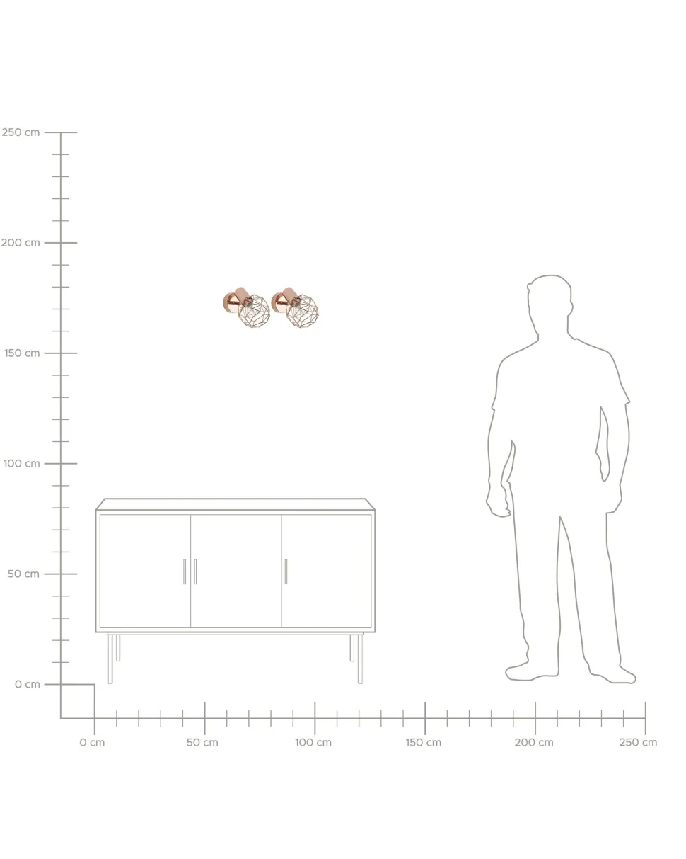 Conjunto De 2 Candeeiros De Parede Cobre Chenab