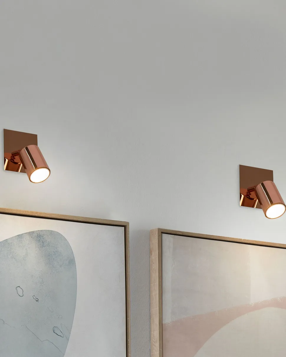 Conjunto De 2 Candeeiros De Parede Cor De Cobre Tigris