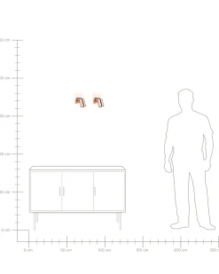 Conjunto De 2 Candeeiros De Parede Cor De Cobre Tigris