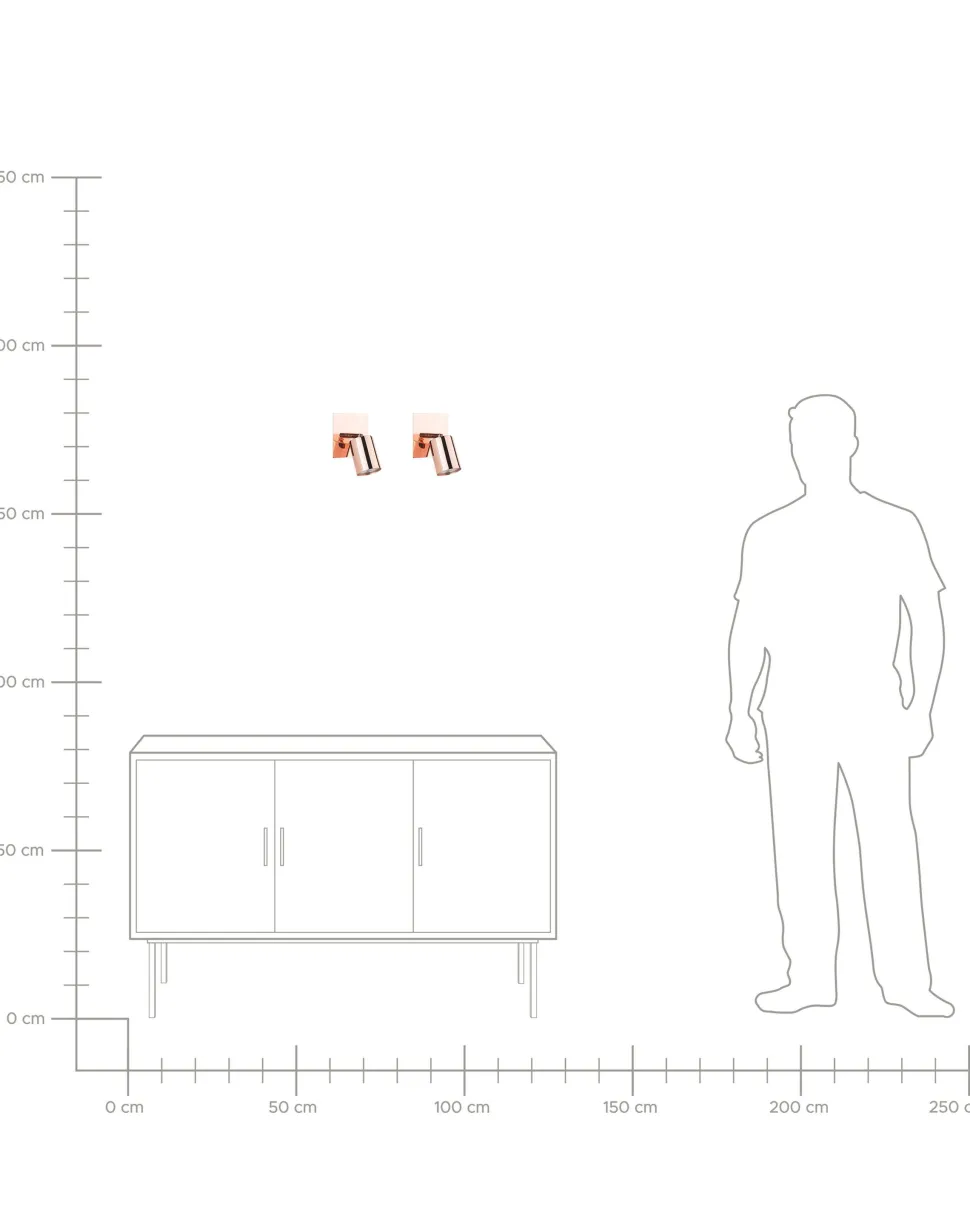 Conjunto De 2 Candeeiros De Parede Cor De Cobre Tigris