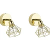 Conjunto De 2 Candeeiros De Parede Em Metal Dourado Erma
