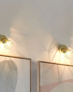 Conjunto De 2 Candeeiros De Parede Em Metal Dourado Erma