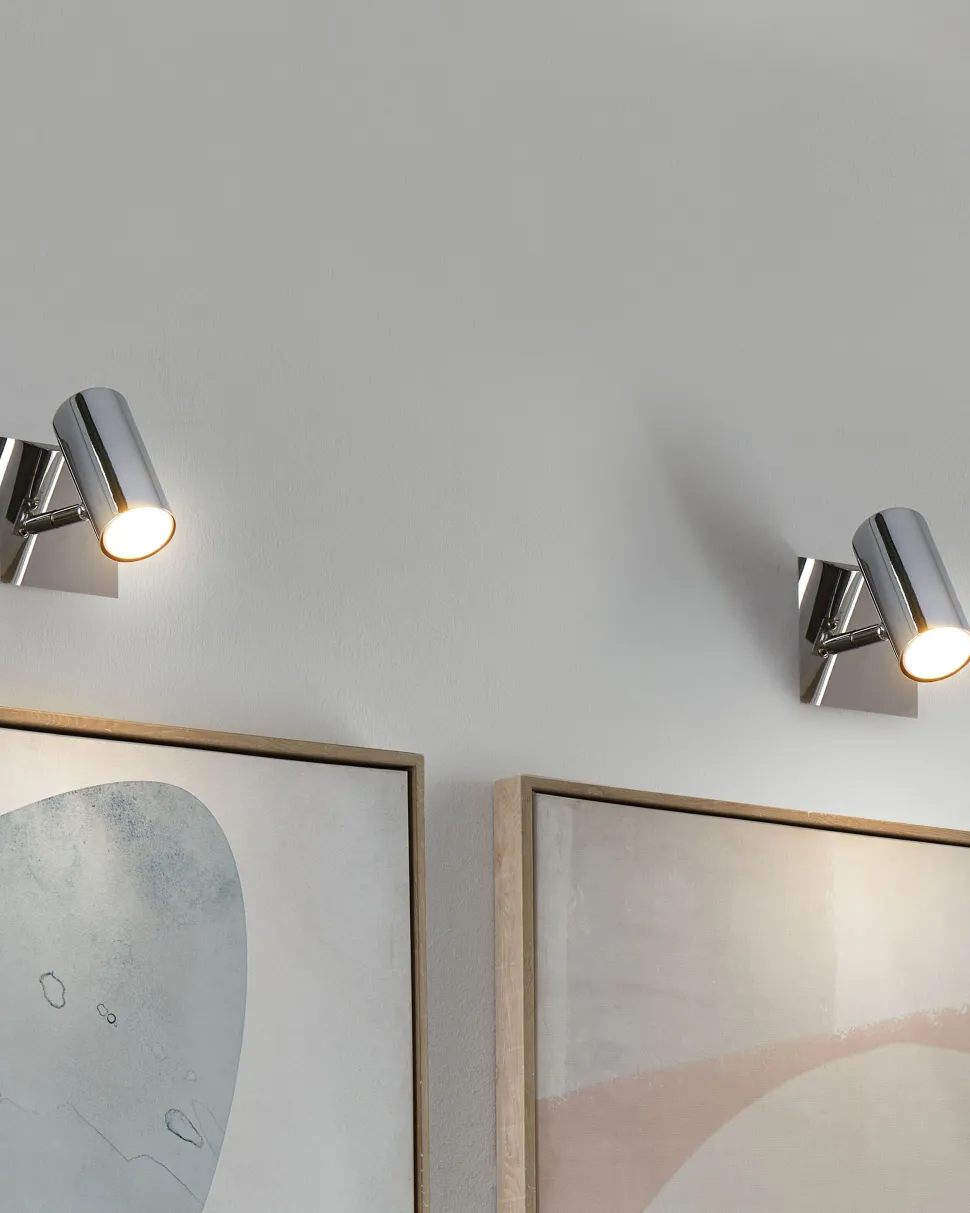 Conjunto De 2 Candeeiros De Parede Em Metal Prateado Rosetta