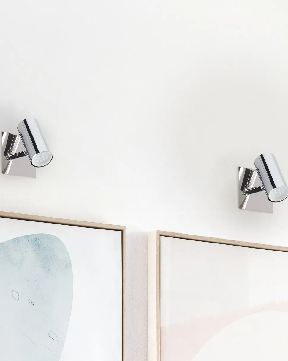 Conjunto De 2 Candeeiros De Parede Em Metal Prateado Rosetta