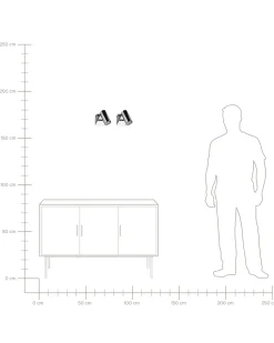 Conjunto De 2 Candeeiros De Parede Em Metal Prateado Rosetta