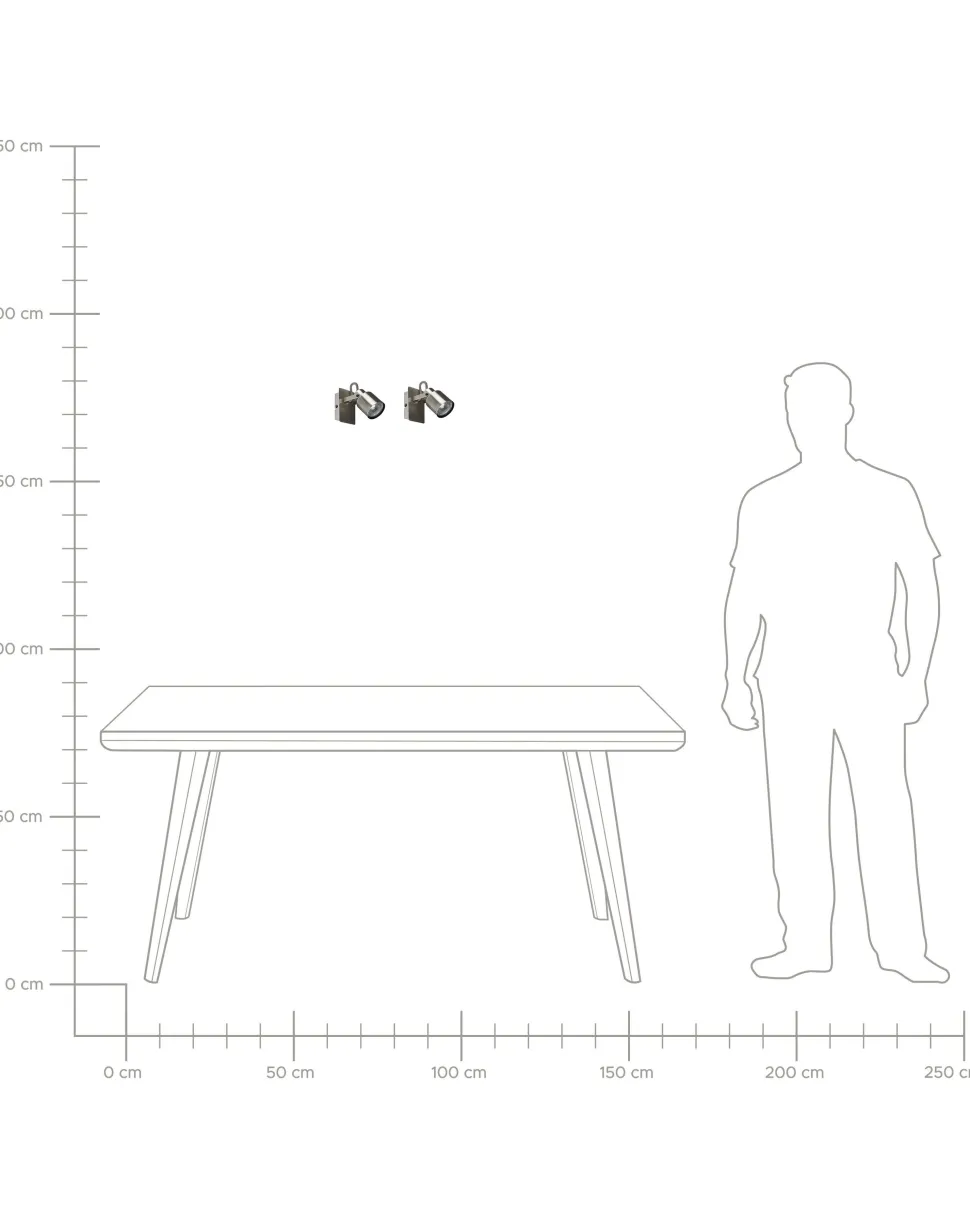 Conjunto De 2 Candeeiros De Parede Em Metal Prateado Bonte