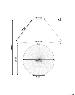 Conjunto De 2 Candeeiros De Mesa Cinzentos 38 Cm Yuna