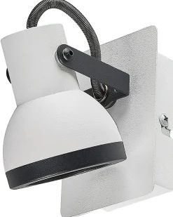 Conjunto De 2 Candeeiros De Parede Em Metal Preto E Branco Baro