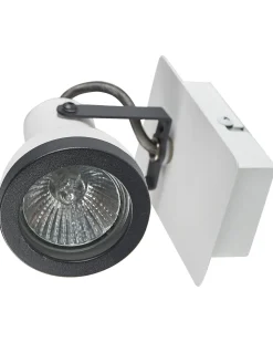 Conjunto De 2 Candeeiros De Parede Em Metal Preto E Branco Baro