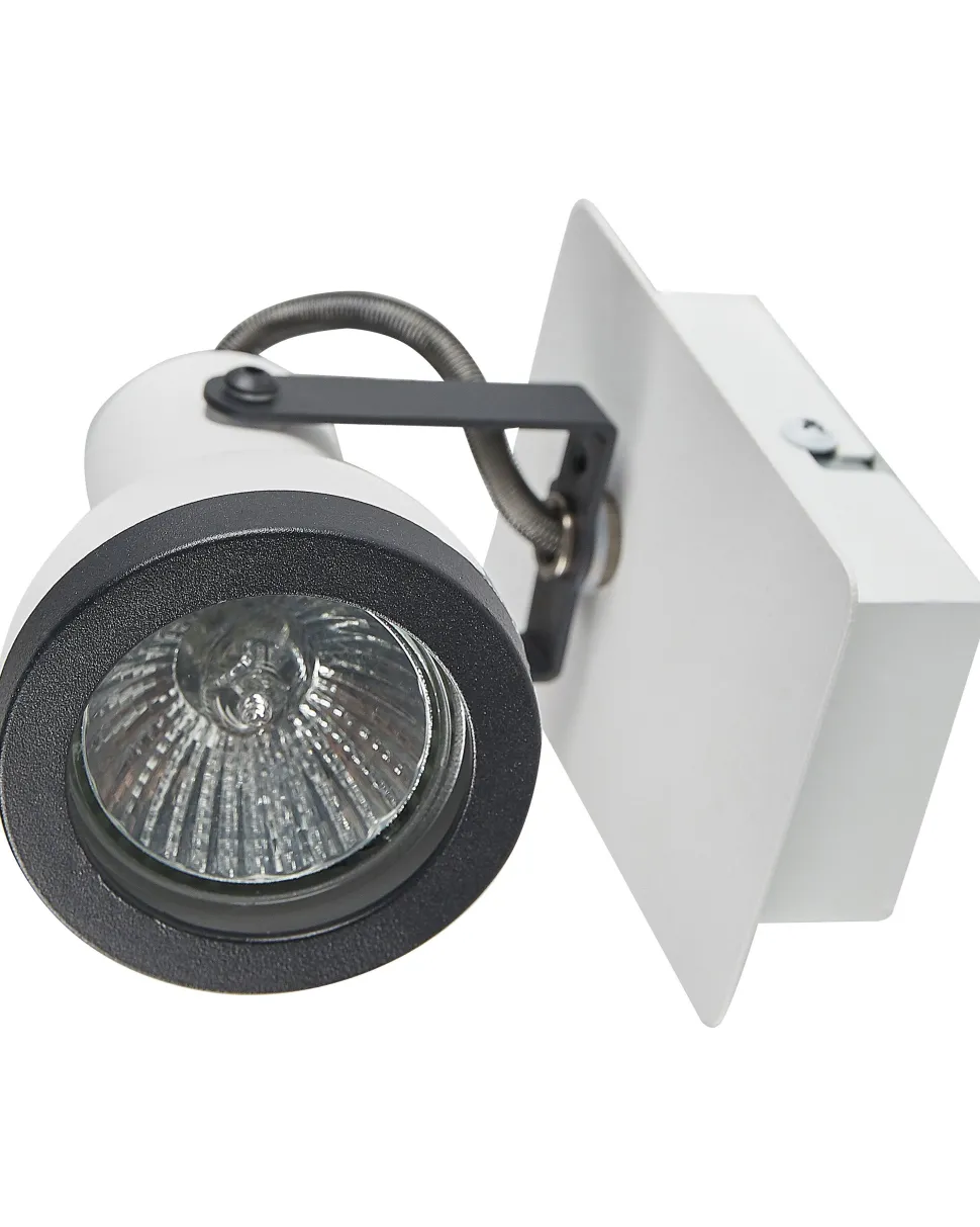 Conjunto De 2 Candeeiros De Parede Em Metal Preto E Branco Baro