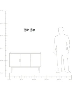 Conjunto De 2 Candeeiros De Parede Em Metal Preto E Branco Baro