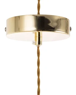Conjunto De 2 Candeeiros De Teto Em Vidro Transparente E Dourado Anza