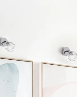 Conjunto De 2 Candeeiros De Parede Em Metal Prateado Erma